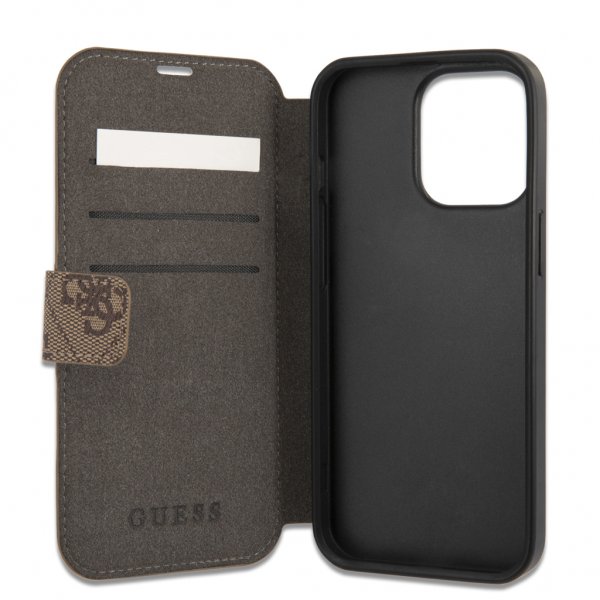 iPhone 13 Pro Max Etui Metal Logo Brun