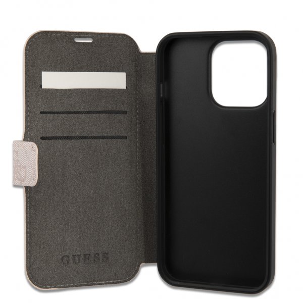 iPhone 13 Pro Max Etui Metal Logo Rosa