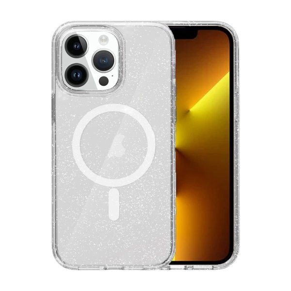 iPhone 13 Pro Max Deksel Glitter MagSafe Transparent