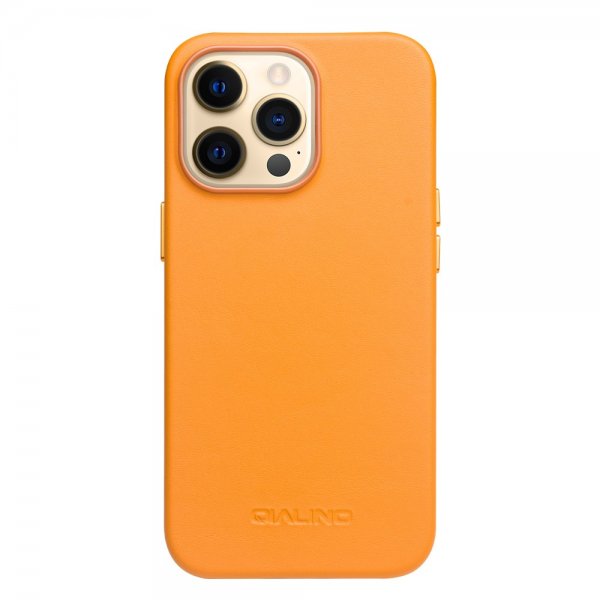 iPhone 13 Pro Max Deksel Ekte Skinn MagSafe Oransje