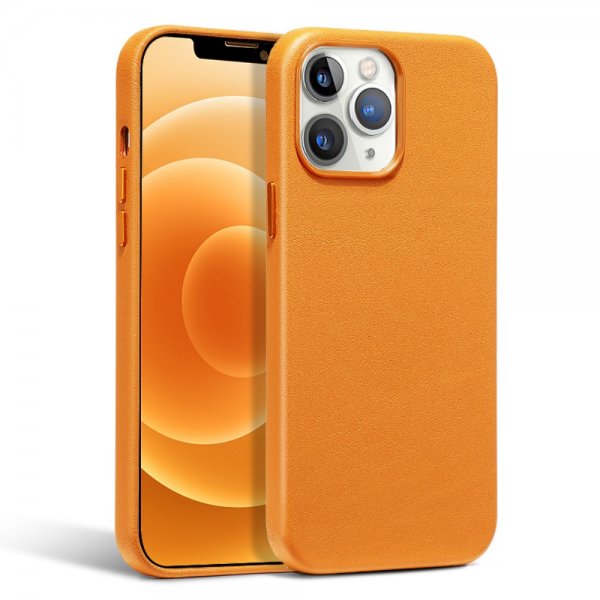 iPhone 13 Pro Deksel Ekte Skinn MagSafe Oransje