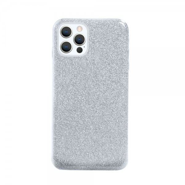iPhone 13 Pro Deksel Glitter Sølv