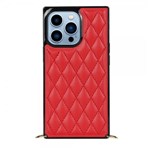 iPhone 13 Pro Deksel Square med Stropp Rød
