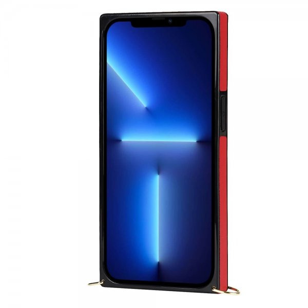 iPhone 13 Pro Deksel Square med Stropp Rød