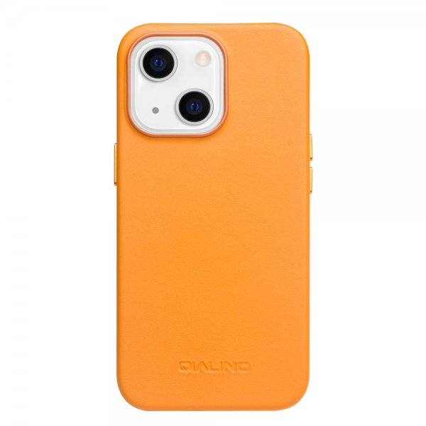 iPhone 13 Deksel Ekte Skinn MagSafe Oransje