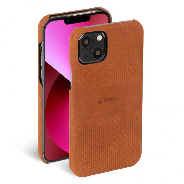 iPhone 13 Deksel Leather Cover Cognac