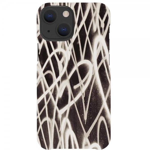 iPhone 13 Deksel Plantebasert Graffiti Heart Black White