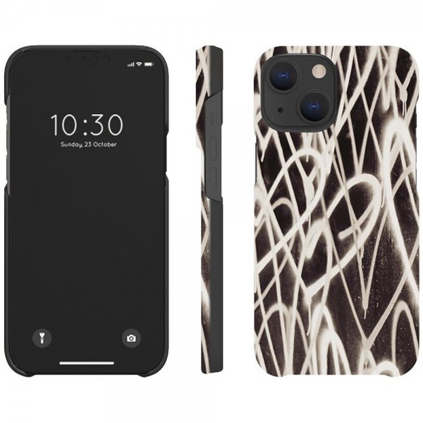 iPhone 13 Deksel Plantebasert Graffiti Heart Black White
