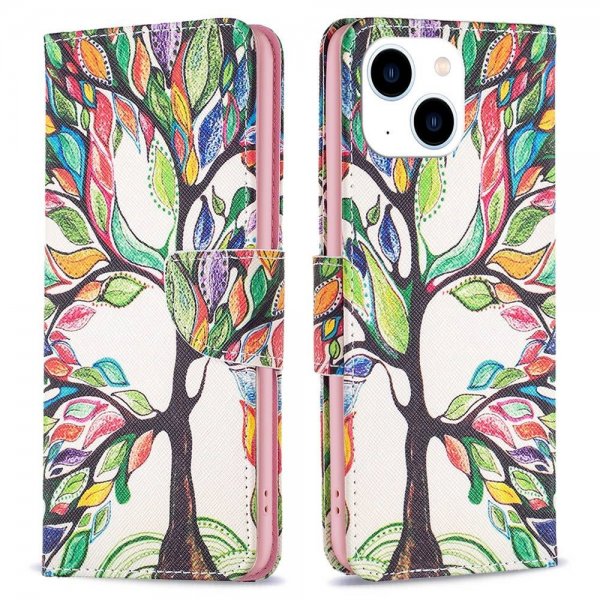 iPhone 14 Fodral Motiv Färgglatt Träd