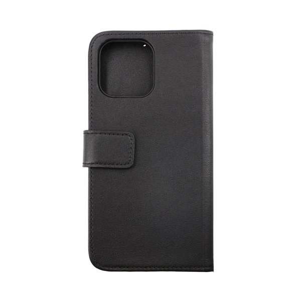 iPhone 14 Etui Ekte skinn Kortlommer Svart