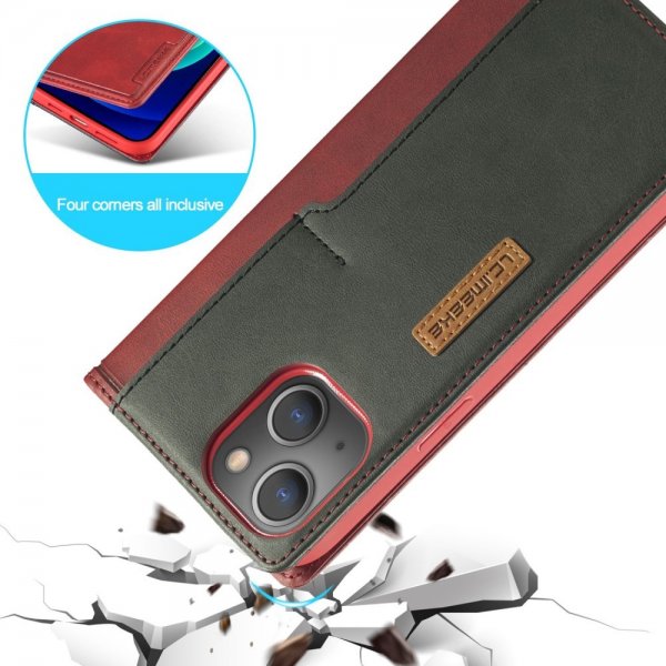 iPhone 14 Plus Etui Kortlomme Utside Rød