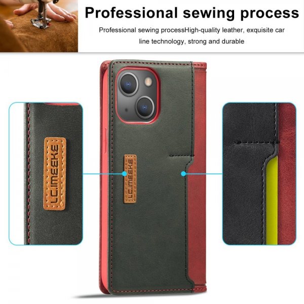 iPhone 14 Plus Etui Kortlomme Utside Rød