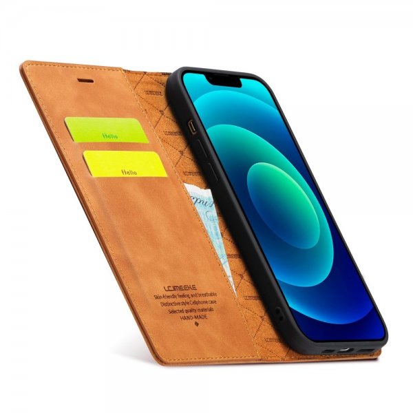 iPhone 14 Plus Etui med Kortlomme flipp Brun