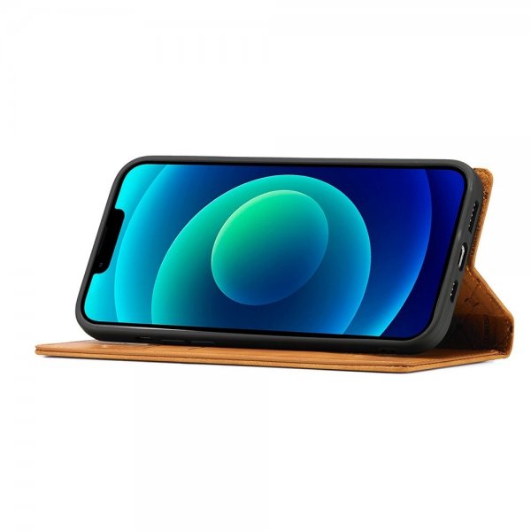 iPhone 14 Plus Etui med Kortlomme flipp Brun