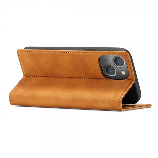 iPhone 14 Plus Etui med Kortlomme flipp Brun