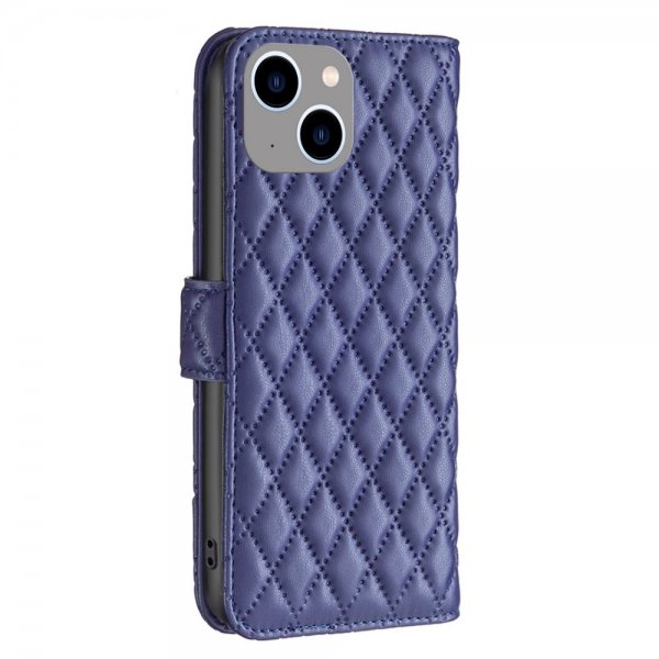 iPhone 14 Plus Etui Rombemønster Blå