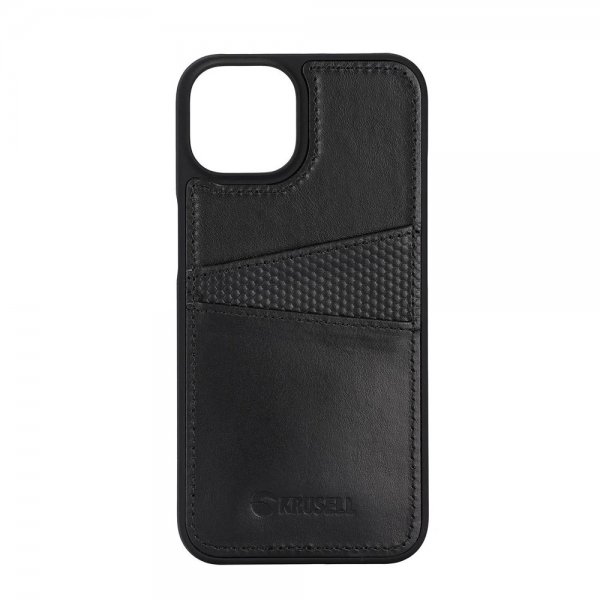 iPhone 14 Plus Deksel Leather CardCover Svart