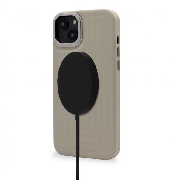 iPhone 14 Plus Deksel Leather Embossed Backcover Clay