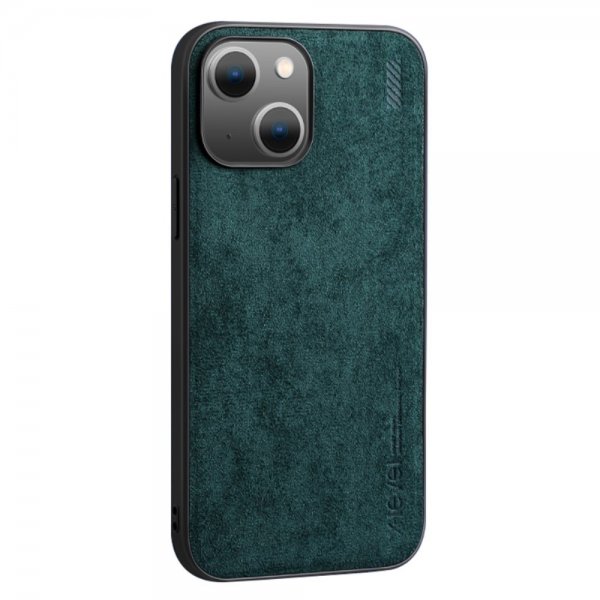 iPhone 14 Plus Deksel Semsket skinn tekstur Grønn