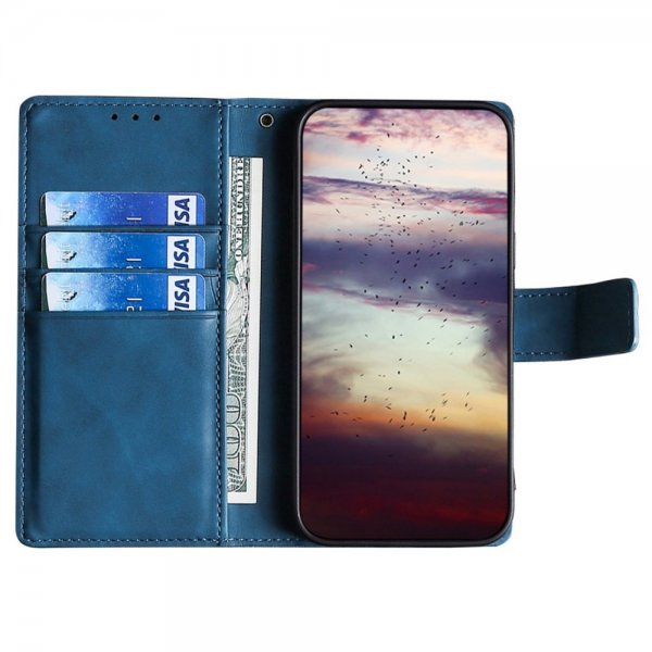 iPhone 14 Pro Etui Krokodillemønster Blå