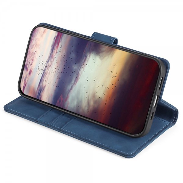 iPhone 14 Pro Etui Krokodillemønster Blå