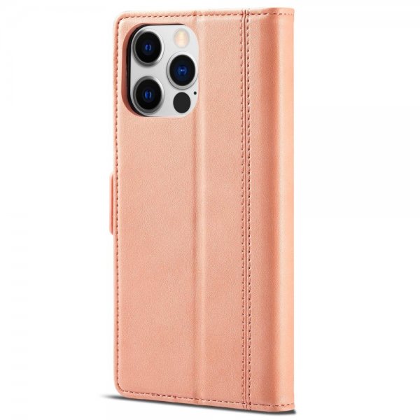 iPhone 14 Pro Etui med Kortlomme flipp Rosa