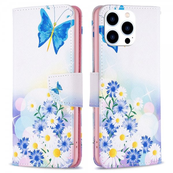 iPhone 14 Pro Etui Motiv Sommerfugler Og Blomster