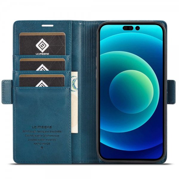 iPhone 14 Pro Max Etui med Kortlomme Blå