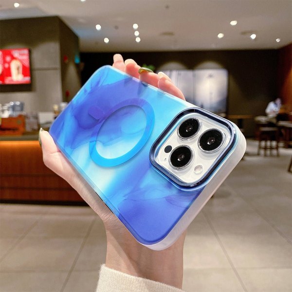 iPhone 14 Pro Max Deksel Mønster Blå