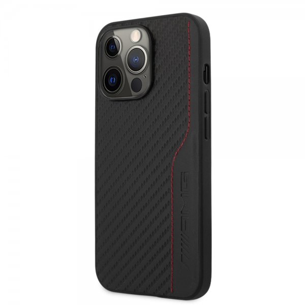 iPhone 14 Pro Max Deksel Carbon Effect Stamped Logo Svart