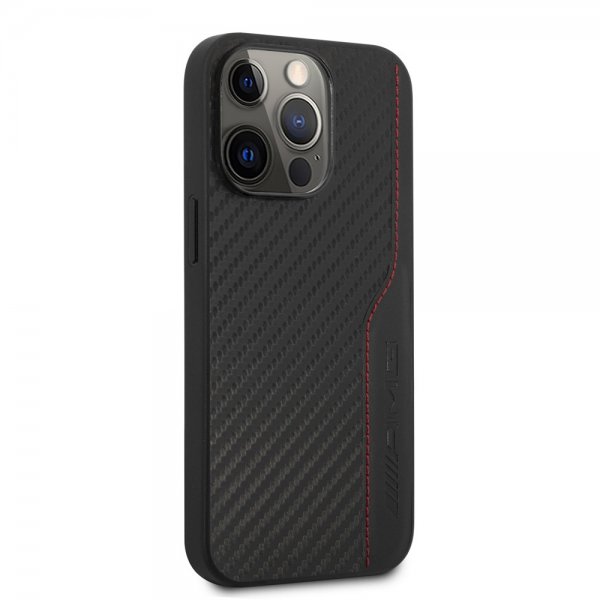 iPhone 14 Pro Max Deksel Carbon Effect Stamped Logo Svart