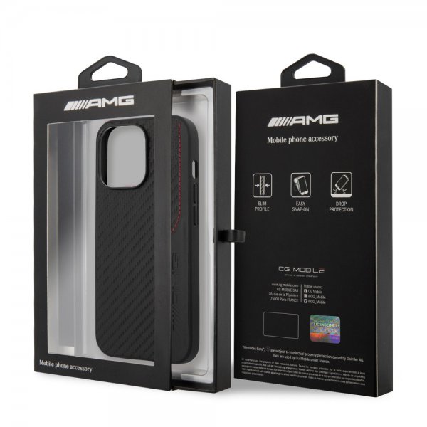 iPhone 14 Pro Max Deksel Carbon Effect Stamped Logo Svart