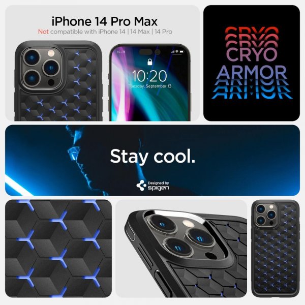 iPhone 14 Pro Max Deksel Cryo Armor Matte Black