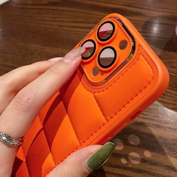 iPhone 14 Pro Max Deksel Down Jacket Design Oransje