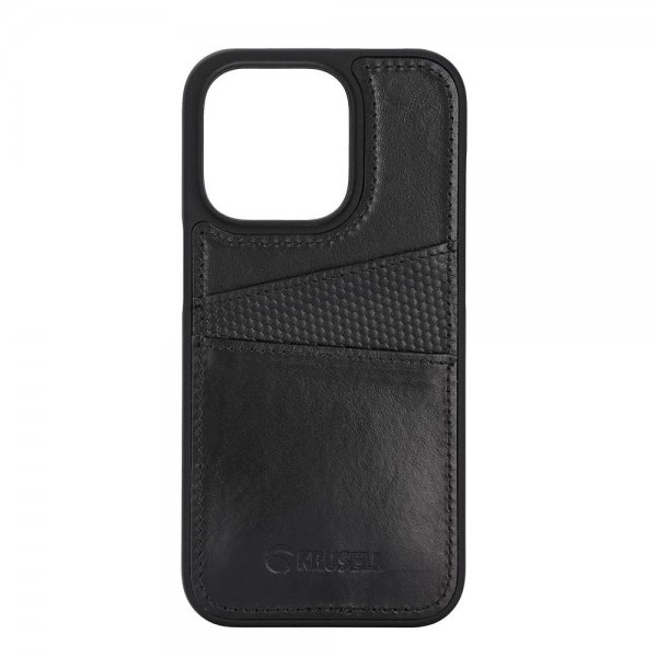 iPhone 14 Pro Max Deksel Leather CardCover Svart