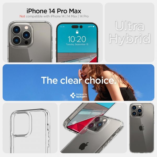 iPhone 14 Pro Max Deksel Ultra Hybrid Crystal Clear
