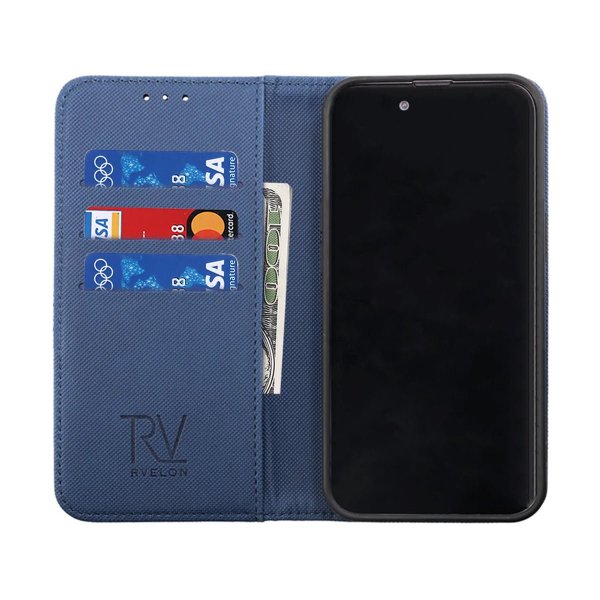 iPhone 14 Pro Etui Utbrettbar Kortlomme Blå