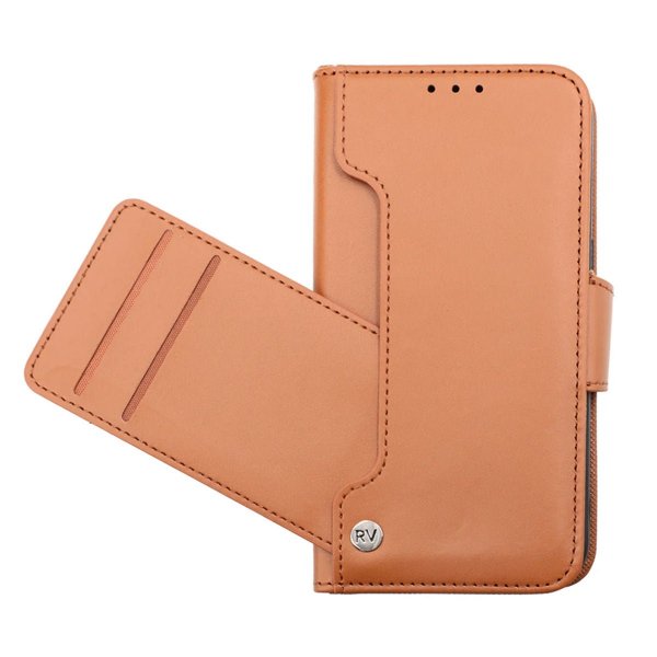 iPhone 14 Pro Etui Utbrettbar Kortlomme Brun