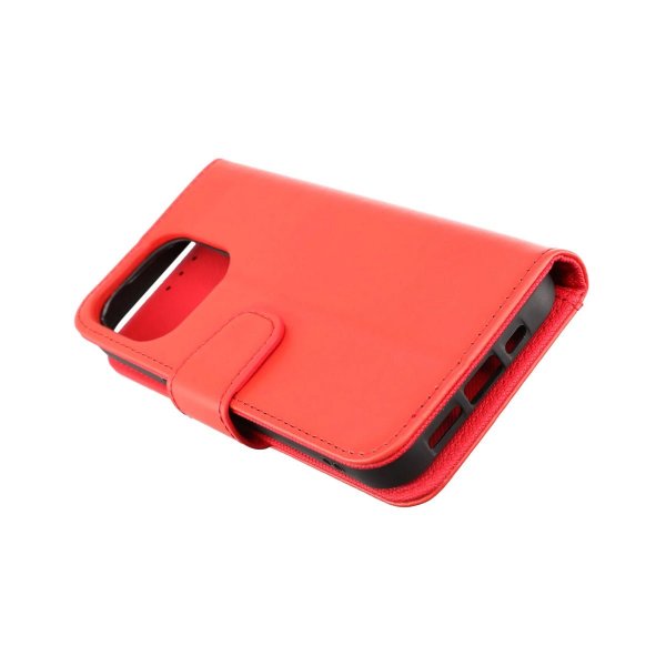 iPhone 14 Pro Etui Utbrettbar Kortlomme Rød