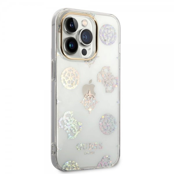 iPhone 14 Pro Deksel Peony Glitter Hvit