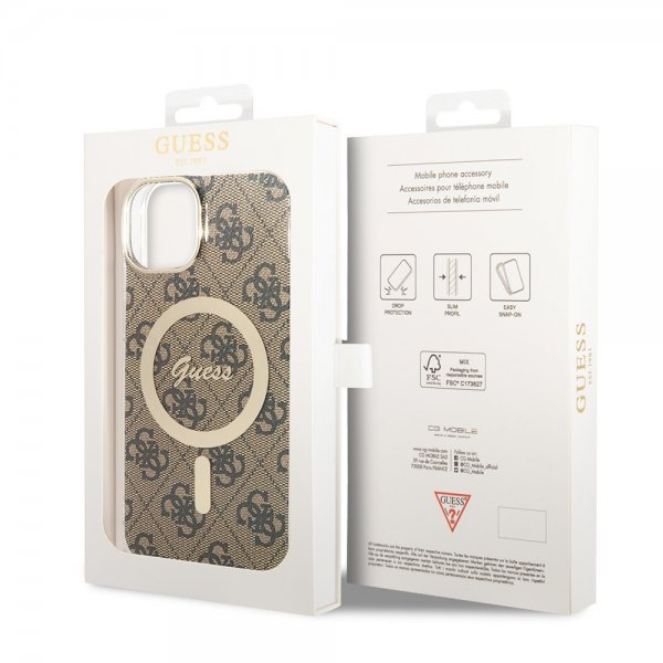iPhone 14 Deksel 4G Pattern MagSafe Brun
