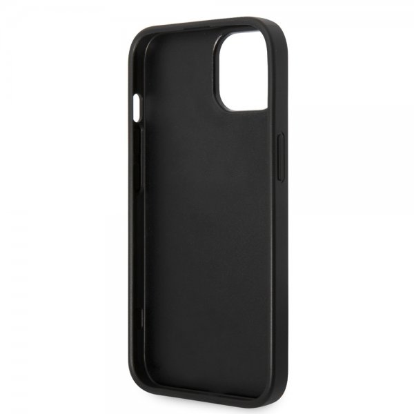 iPhone 14 Deksel Bottom Stripe Metal Logo Grå
