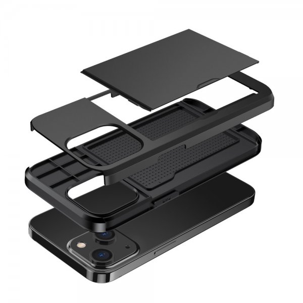 iPhone 14 Deksel Card Slide Svart