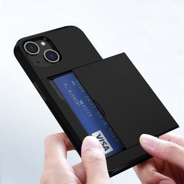 iPhone 14 Deksel Card Slide Svart