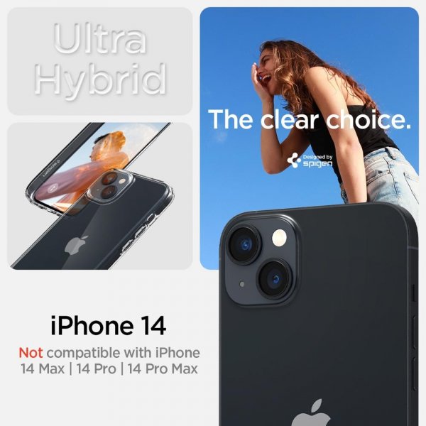 iPhone 14 Deksel Ultra Hybrid Crystal Clear
