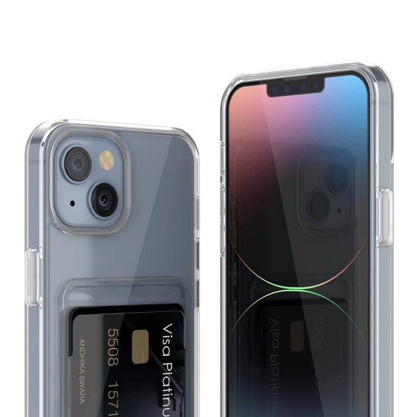 iPhone 15 Deksel Kortholder Transparent