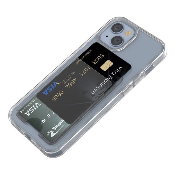 iPhone 15 Deksel Kortholder Transparent