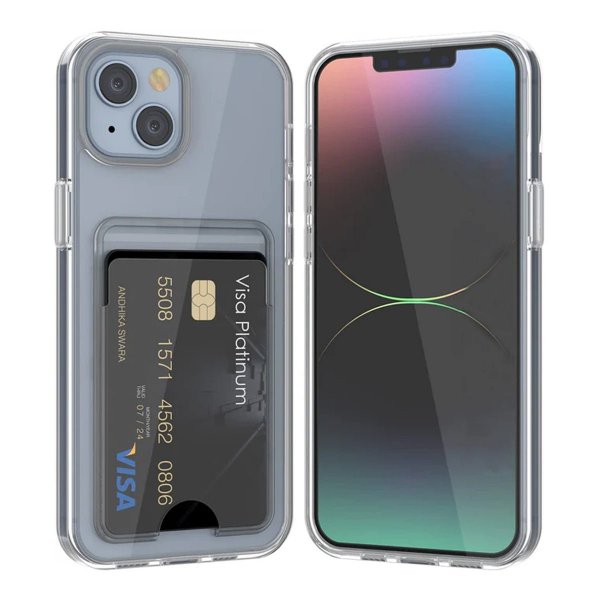 iPhone 15 Deksel Kortholder Transparent