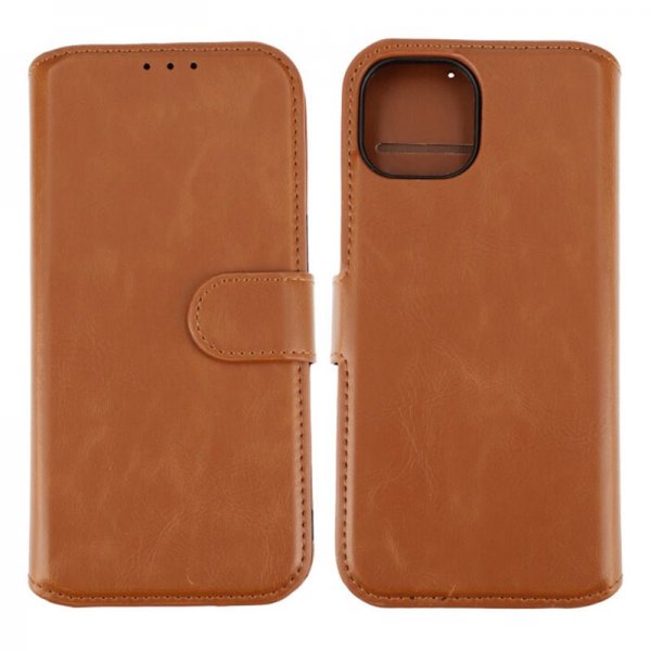 iPhone 15 Etui Detachable Wallet Case Brun
