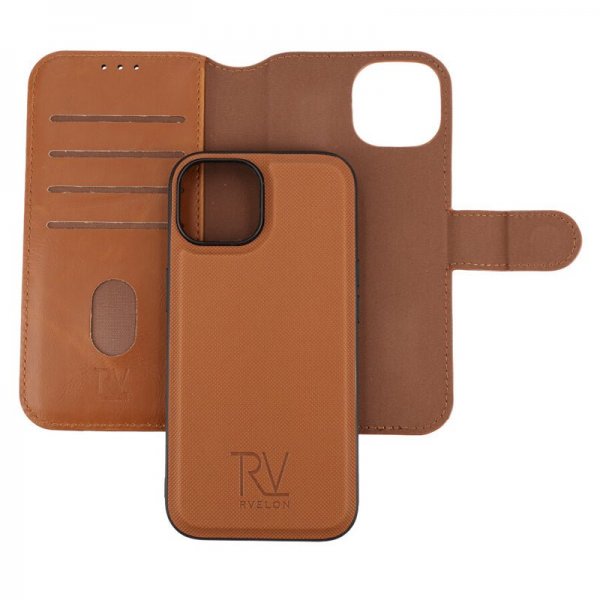 iPhone 15 Etui Detachable Wallet Case Brun